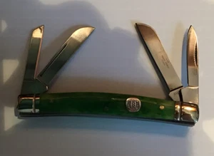 SUPER GREEN 4 BLADE ROUGH RIDER CONGRESS IN BOX NEVER CARRIED - Picture 1 of 2