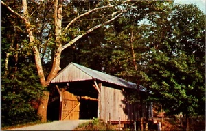 Postcard Allensville Ohio Vinton County #4 Covered Bridge Salt Creek Vintage UNP - Imagen 1 de 2