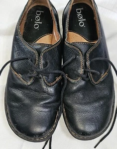 Bolo Black Pebbled Leather Lace Up Oxford Dress Shoes Men's Size 9.5 US - Picture 1 of 12