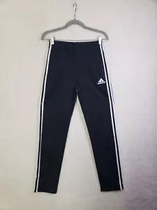 Adidas Boys Pants Large Black 100% Polyester Drawstring Activewear Sweatpants - Picture 1 of 19
