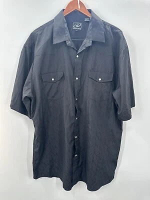 Camisa Roper Western Para Hombres 2XL Negra Texturizada Manga Corta Perla Snap Vaquero H42 Foto 1 de 4