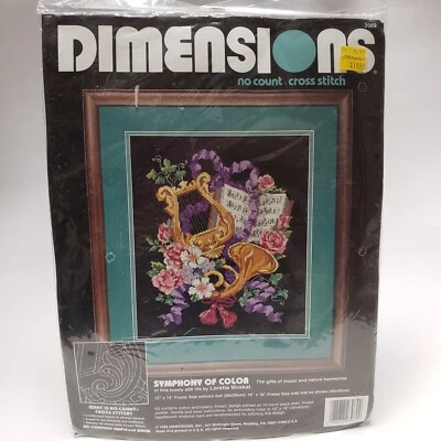 Vintage NOS 1994 Dimensions No Count Cross Stitch Kit Symphony of Color #3989 - Image 1 of 4