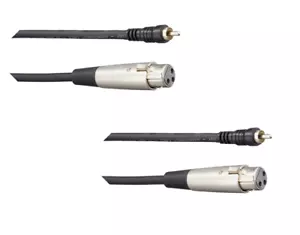 2x Hosa XRF-120 20FT 3-Pin XLR Female/RCA Male Cable Audio SPEAKER Mixer Stereo - Picture 1 of 1