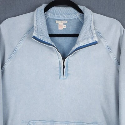 Carbon 2 钴运动衫男式 XL 蓝色 1/4 拉链长袖重量级套衫 — 第 1/4 张图片