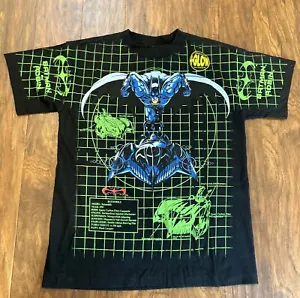 Batman And Robin Kids 90’s T- Shirt Youth All Over Print Vintage 1997 Sz XL - Picture 1 of 9