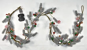 Pottery Barn Peppermint Twist Bauble 72" String Lights Lit Garland NEW with Tag - Picture 1 of 10