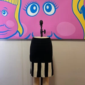 Moschino schwarz elfenbeinfarben Strick Klavierschlüssel Rock - Bild 1 von 10