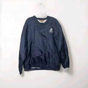 Harriton Pullover Windbreaker Men 2XL XXL Blue Marines Mesh Lined Wind Shirt - Picture 1 of 6