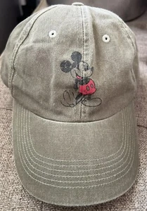 Disney Parks Baseballkappe abgenutzt olivgrün Mickey Mouse Größe Erwachsene Riemen - Bild 1 von 6