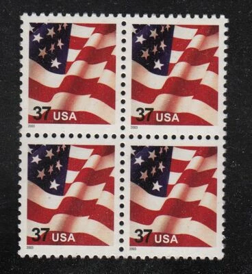 2003 FLAG 37c Sc 3629F block of 4 MNH low printing! - Image 1 of 2