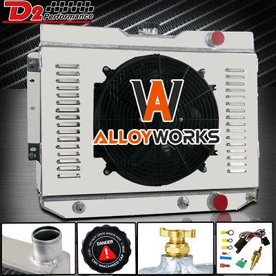 Ventilador de cubierta de radiador de 4 filas para Chevy Chevelle El Camino Impala Biscayne 1959-1965 Foto 1 de 4