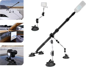 Kit Support Voiture Ventouse, Support Caméra 360 Réglable avec 44 Pouces Extensible S - Photo 1 sur 12