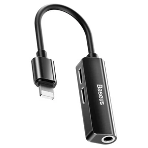 Baseus Adapter Konverter 8-Pin do 2x 8-Pin + jack für Apple İphone - Photo 1/4