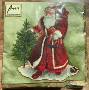 Ambiente Servietten Tissue 3lagig 33x33 cm Sir Santa green Serviettentechnik - Bild 1 von 2
