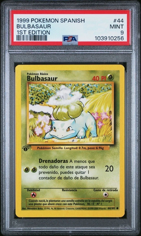 BULBASAUR #44 PSA 9 1999 POKEMON BASE SET SPANISH 1ST EDITION  - Image 1 of 2