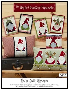 Holly Jolly Gnomes Pattern 4 Christmas Gnome Applique Patterns Leanne Anderson - Picture 1 of 2