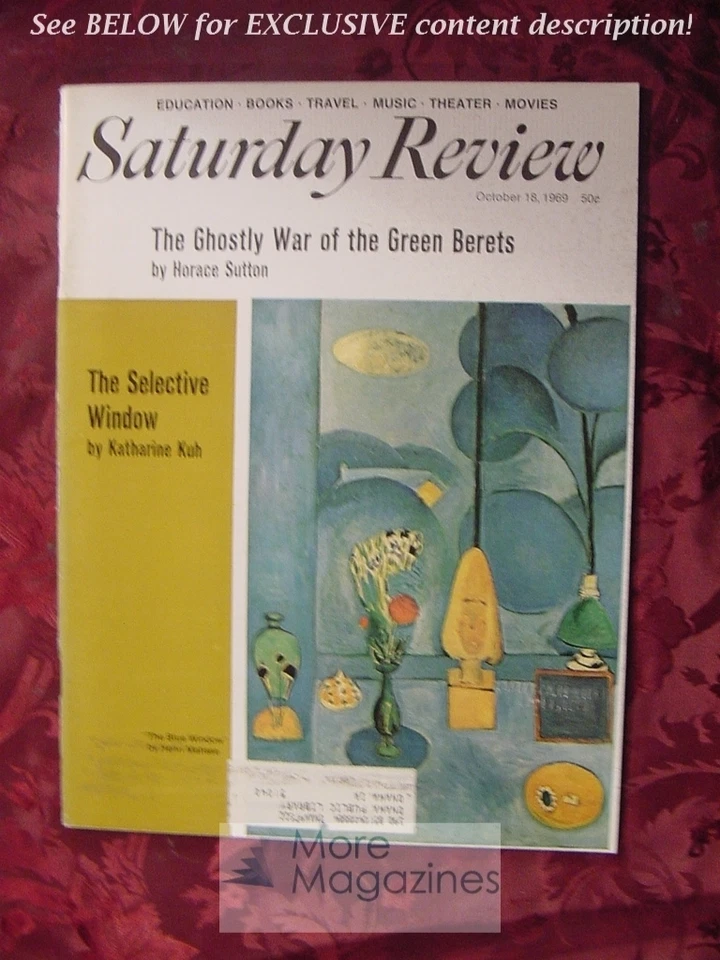 Saturday Review October 18 1969 HORACE SUTTON KATHARINE KUH FRANK G. JENNINGS - Image 1 of 1
