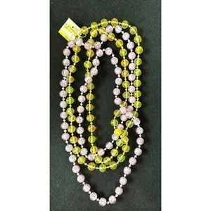 Vintage Plastic Faceted Bead Necklaces Yellow and Pink Purple New with Tags - Picture 1 of 8