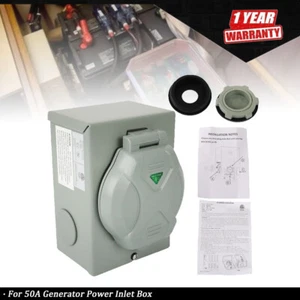 50A Generator Power Inlet Box NEMA SS2-50P Power Inlet Box for 3Prong ETL Listed - Picture 1 of 7