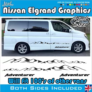 NISSAN ELGRAND MPV Camper Side Stripes Decals Stickers Van Graphics FREE P&P 028 - Picture 1 of 3