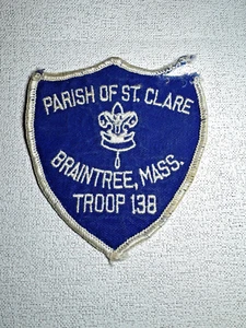 Parche BSA vintage usado parroquia St. Clare Braintree Mass. Troop 138 markystore - Imagen 1 de 2