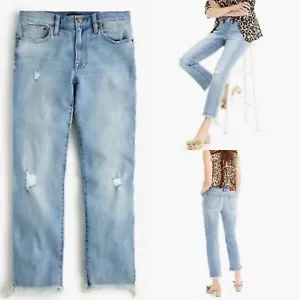 J.CREW Size 27 Slim broken-in boyfriend jeans in light distressed wash K8475 - Picture 1 of 13