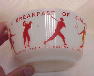 1930's McKee Wheaties Breakfast of Champions Milk Glass Cereal Bowl