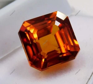 10.00 Ct Flawless Natural CERTIFIED Sapphire Rare Orange Square Loose Gemstone - Picture 1 of 7