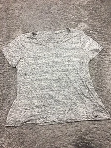 Apt 9 Essentials Shirt Womens Size XL Gray Heathered Rayon Blend Short Sleeve - Picture 1 of 11