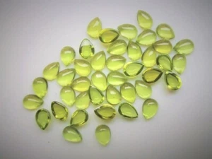 5 Piece Top Quality Peridot Pear Cabochon Gemstone, Peridot Pear Cabochon, 3x5mm - Picture 1 of 7