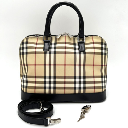 Borsa a mano BURBERRY borsa a tracolla con chiave 2 vie Nova Check PVC pelle USATA