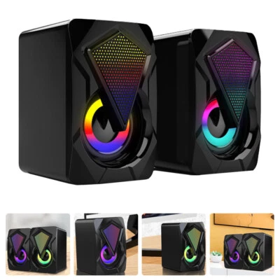  USB Computer Speaker Speakers for Monitor Audio Fashionable Office - Image 1 of 4