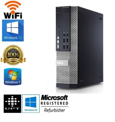 Dell OptiPlex 7010 Intel i5 Quad Core Windows 7/10 250GB 4GB/8GB WiFi PC - Image 1 of 4