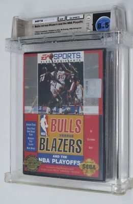 Bulls Versus Blazers and Playoffs NBA Sega Genesis CIB Video Game Wata Graded - Image 1 of 4
