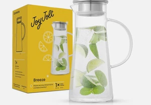 JoyJolt Breeze Glaskrug mit Deckel 50oz Glas Wasserkrug - Bild 1 von 1
