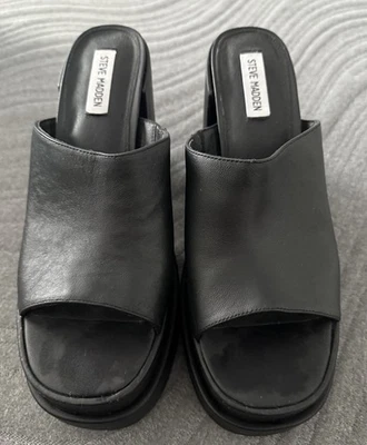 Sandalias gruesas Steve Madden Cager plataforma bloque sin cordones imitación cuero Y2k talla 11 Foto 1 de 4