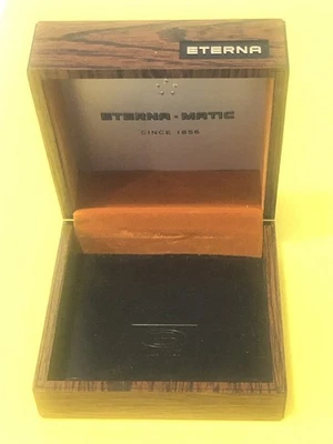 FUNDA VINTAGE PARA RELOJ ETERNA MATIC - DISEÑO MADERA - FORMA CUADRADA Foto 1 de 4