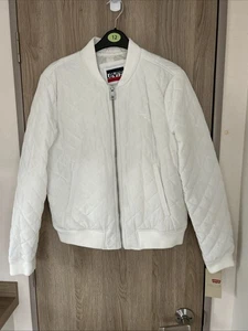 Levi's Women's Diamond Quilted Bomber Jacket  White XS BNWT - Picture 1 of 12
