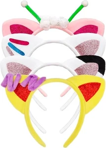 4er Pack Glitzer Katzenohr Stirnbänder - Bunter Dress-Up Haarschmuck für Partie - Bild 1 von 7