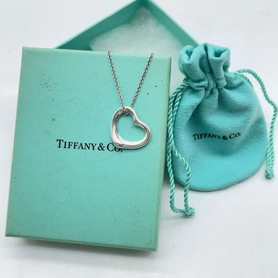 Auth Tiffany & Co. Elsa Peretti Open Heart SV925 Necklace6.01G W/B/D SK100317 - Image 1 of 4