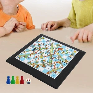 Snake and Ladders Set Folding Chess Board Interactive Travel Favor Portable for - Picture 1 of 7