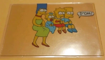 The Simpsons Cel Chase Trading Card Skybox 1993 C1 Family On Couch BART Plastic  - Image 1 of 4