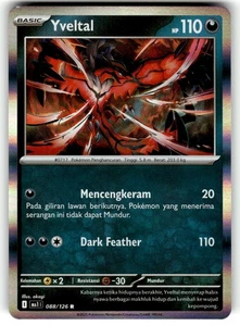 Pokemon Indonesian Mega Evolution Card 088/126 Yveltal Holo - Picture 1 of 4