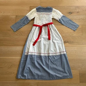 Vintage Yardbritches 1970s Girls Maxi Prairie Dress Blue White Checked - Picture 1 of 5