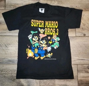 Vintage 90s Super Mario Bros 3 Promo 1990 Single Stitch Shirt SSI YOUTH 12/14 - Picture 1 of 9