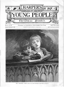 THE CHRISTMAS CAROL-HEPHERD.VTG 1888 HARPER'S GRAVUR DRUCK AUF 11" x 8" SEITE - Bild 1 von 2