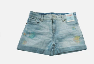 Girls Embroidered Super Stretch Jean Shorts- Adjustable Waist Soft Size XXL 18 - Picture 1 of 14