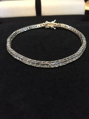 PRINCESS CHANNEL SET LCS DIAMOND TENNIS BRACELET SZ 7 + GIFT! SZ 8 IN OUR STORE> - Image 1 of 4