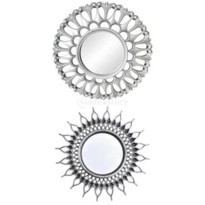 2x Decorative Wall Mirror Vintage Round Mirror Easy Mounting - Picture 1 of 7