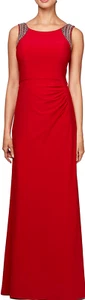 Alex Evenings Scoop Back Dress with Side Ruched Skirt Size 16 MSRP $229  - Picture 1 of 4